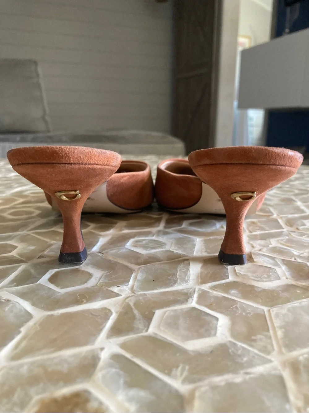 SOLD! Coach Renn Suede Mule in ‘Burnished Amber’ (5.5)